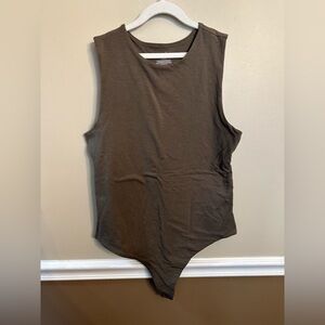 nuuds Sleeveless Dark Brown Bodysuit